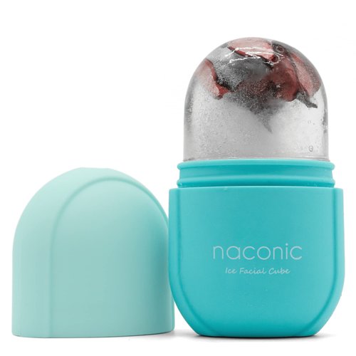 fotoconic Naconic Ice Roller for Face and Eye, Ice Facial Cube, Ice Face Roller Skin Care Tools, Gua Sha Face Massage, Silicone Ice Mold for Face Beauty (Blue)