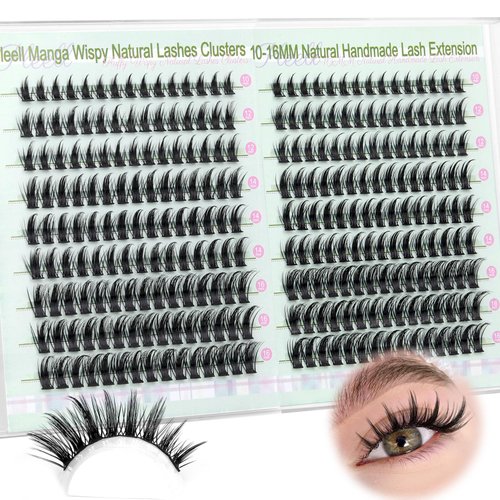 Manga Lash Clusters Anime Spiky Eyelash Clusters 270Pcs Individual Lashes Clusters 10-16MM Cluster Eyelash Extensions D Curl DIY Eyelashes Clusters Comfortable Soft Lash Extension by Pleell
