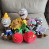 6Pcs Plants vs Zombies Plush Toys Zombie Sets,Ducky Newspaper Conehead Zombie,Sunflower Chomper Cherry Bomb Plant Soft Plants vs Zombies Toys PVZ Plush 1 2 for Birthday,Party,Halloween & Christmas