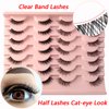 14 Pairs Half Lashes Natural Look with Clear Band Cat-Eye Lashes Wispy Fluffy Accent False Eyelashes, 2 Styles Mixed 3/4 Corner Lashes Reusable Soft DIY Cluster Lashes Pack by Heracks(38+62)