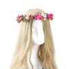 KorViSHOW Pink Tropical Flower Crown - Orchid Floral Headband Handmade Headpiece Renaissance Hair Accessories for Women Maternity Girl Halloween Carnival Wedding Cosplay