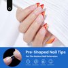 Beetles Gel Nail Tips Almond Medium Shape Christmas Nails, 500Pcs Pre Shaped Soft Nail Tips Clear Full Cover False Nails for Gel Nail Polish Soak Off Easy Nail Extensions Acrylic Press on Fake Nails