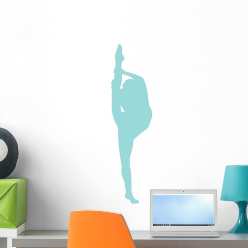 Wallmonkeys WM67066 Ballet Silhouette Style 9-Light Blue Peel and Stick Wall Decals, 24" H x 8" W-Medium