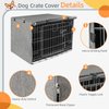 Seiyierr Dog Crate Cover - Kennel Cover Fit for 24 Inch Dog Crate, Double Door Polyester Crate Cover for Wire Dog Crate Indoor Outdoor Protection, Grey