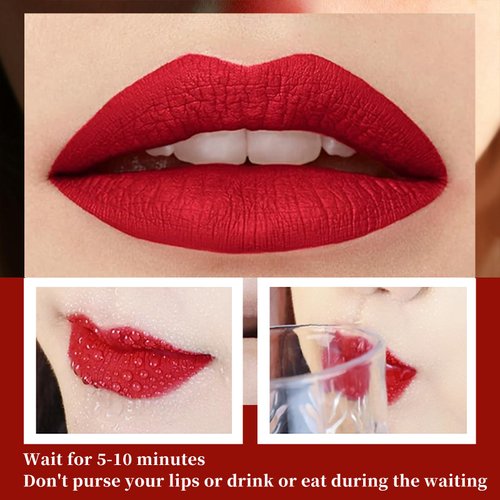 BLUE LOVE Non-Stick Cup Not Fade Lipstick, Not Fade Lip Gloss, Long Wear Lipstick Waterproof Smudge Proof Lip Stick, Nourishing & Long-Lasting Makeup for Women (01 Orange Red)