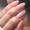 GLAMERMAID Nude Pink Press on Nails Medium Almond, Natural Jelly Gel Nails Pure Stiletto Fake Nails with Design, Short Oval Stick Glue on Nails Tips for Women, Reusable Acrylic Daily False Nail Kits