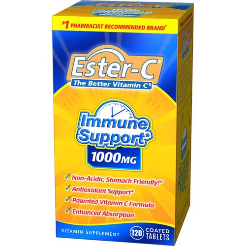 Ester-C Vitamin C, 1000 mg, 120 Tablets (Pack of 2)