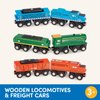 Battat – Classic Trains – 6Pc Wooden Railroad Set – Magnetic Toy Trains – Train Engines & Cars – 3 Years + – Wooden Locomotives & Freight Cars