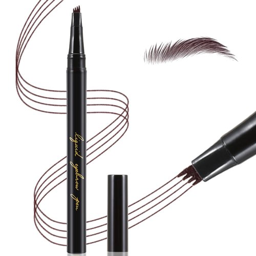 Apooliy Liquid Eyebrow Pen, Waterproof Microblading Eyebrow Pencil,Micro 4 Point Eyebrow Gel,Long-Lasting,Creates Natural Looking Brows Effortlessly