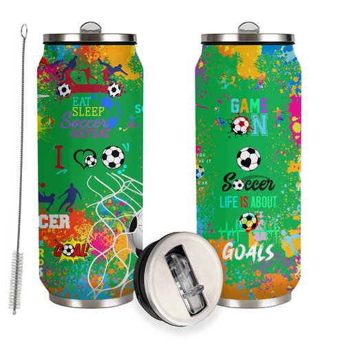JDEIFKF Soccer Tumbler Cup Travel Mug With Lid,Soccer Lover Birthday Gifts Stainless Steel Vacuum Coffee Mug Cup Soccer Gifts For Women Men 17 Oz