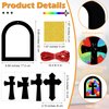 Chiisong 24 Sets Religious Cross Crafts Religious Tissue Paper Craft Kit DIY Christian Crafts Kit Resurrection Church Craft Ornaments Jesus Sunday School Craft