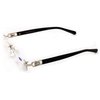 Men Rectangular Rimless Designer Fashion Reading Glasses/w Anti-reflective AR Coating (Silver, 2.50)