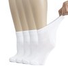 Hugh Ugoli Women's Cotton Diabetic Ankle Socks, Wide, Thin, Loose Fit and Stretchy, Seamless Toe & Non Binding Top, 4 Pairs, White, Shoe Size: 10-12