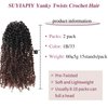 SUYIAPIY Yanky Twist Crochet Hair Bohemian Spring Twists Hair Senegalese Twist Crochet Hair with Curls Synthetic Marlybob Crochet Braids Hair Extensions for Black Women (1B/33#, 10 inch)