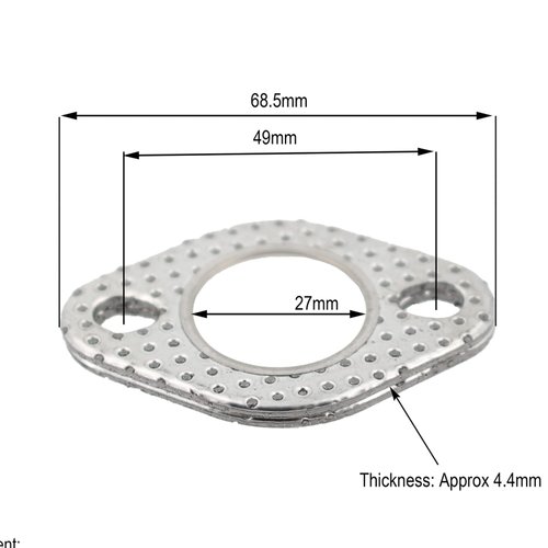 Glixal GY6 50cc 125cc 150cc 200cc Intake and Exhaust Stud Nuts with Exhaust Gasket for 139QMB 139QMA 152QMI 157QMJ Engine Scooter Moped ATV Go-Kart Quad