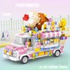 Ulanlan Ice Cream Truck Building Set for Age 8 9 10 11 12 Year Old Kids, Mini Blocks STEM Toy Building Sets for Girls, Girls Building Block Construction Kits, Best Birthday Gift for Girls 593pcs