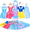 Jeowoqao Princess Dress Up Princess Dress for Girls, Dress up Clothes Little Girl Princess Pretent Play Costume Christmas Birthday Gift for Toddler Girls Age 3-6 Years