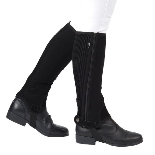 Dublin Easy-Care Half Chaps II, Black, Adults Extra Small