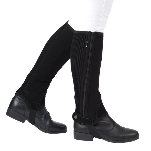 Dublin Easy-Care Half Chaps II, Black, Adults Extra Small