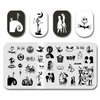 Halloween Nail Stamping Plate Nightmare Before Christmas Nails Stamping Kit The Day of Dead Ghost Holiday Nail Stamping Plate Halloween Nail Stamper Kit for Women Girls DIY Salon