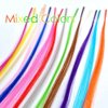 100 Strands 20" Party Colors Hair Extensions Kit I-Tip Fusion Long Straight Hairpieces Synthetic Heat Resistant Highlight Feather Micro Ring Hair Accessories, Include 100 Microbeads with Hook Tool