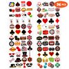 Casino Theme Temporary Tattoos Birthday Party Decorations Favors Decor Supplies Cute Tattoo Stickers 8 Sheets 96 PCS Gifts for Kids Boys Girls Games Classroom Rewards Prizes Carnival Christmas