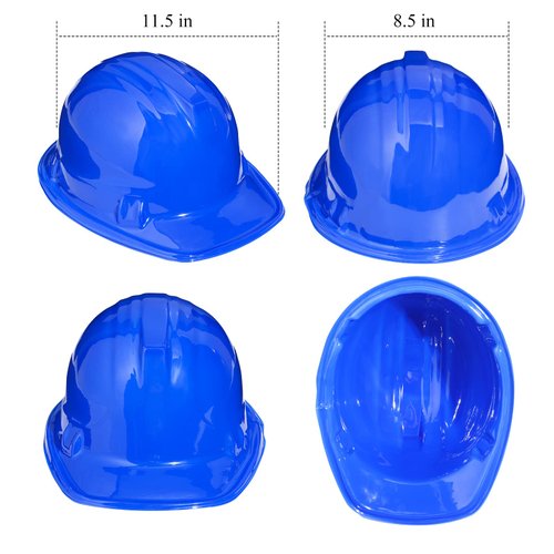 Gejoy 36 Pieces Construction Hats Bulk Plastic Worker Hat Funny Construction Party Hats for Kids Dress up Birthday Party Supplies(Blue)