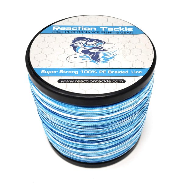 Reaction Tackle Braided Fishing Line Blue Camo 30LB 500yds