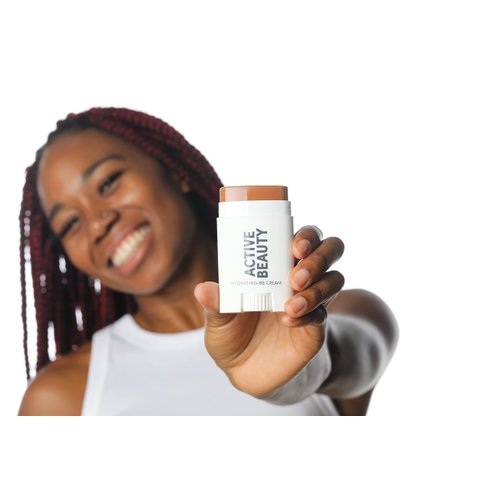 LIQUE Active Don't Sweat It Light-Coverage BB Cream Stick, Revitalize & Brighten Skin While Smoothing Fine Lines & Reducing Redness, Dewy Finish, Vegan Formula, Rich, 0.71 Oz.