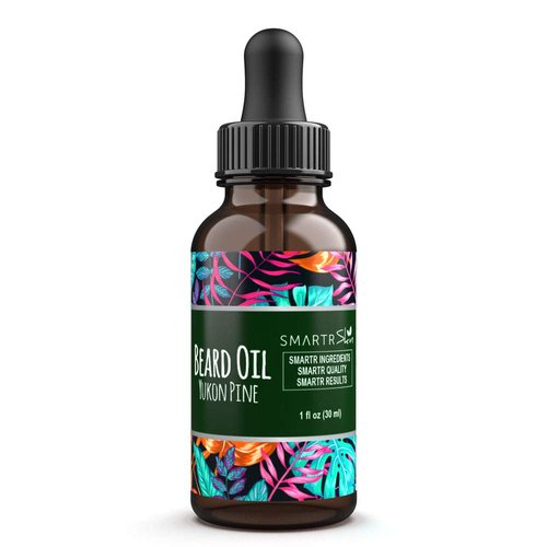 SmartrSkin Beard Growth Oil for Beard Grooming, Softening, Hair Growth - Contains Hair Vitamin E, Virgin Argan, Jojoba, Apricot, Avocado Oil - Beard Straightener for men 30ml (Yukon Pine)