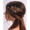 Rumtock Red and Green Crystal Beads Hair Comb Christmas Hair Piece for Wedding Brides Women Special Occasion Banquet Jewelry (Red)