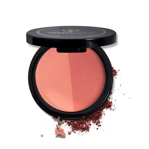 DERMALISCIO Pink tone Rose up Powder Blush – Natural Blush for Cheeks - Cruelty Talc and Parabens Free Blush – Skincare Makeup – easy to use and Long Lasting