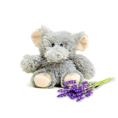 warmies Junior Microwavable & Weighted Stuffed Animals, Elephant - Heated Stuffed Animal Plushie for Warmth & Comfort - Cute Soft Plush Toys for Adults & Children (Boys, Girls, Babies & Toddlers)