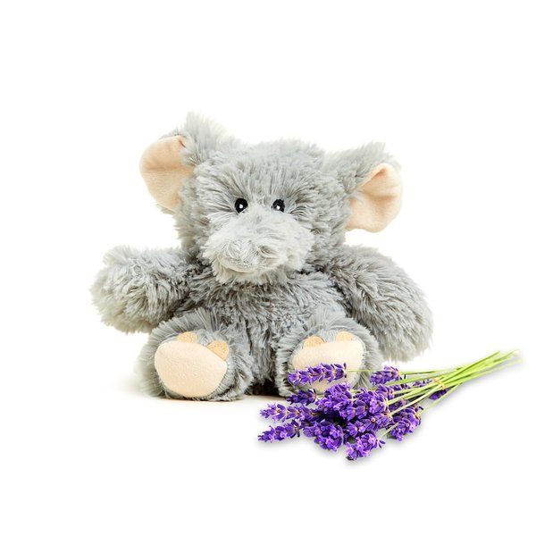 warmies Junior Microwavable & Weighted Stuffed Animals, Elephant - Heated Stuffed Animal Plushie for Warmth & Comfort - Cute Soft Plush Toys for Adults & Children (Boys, Girls, Babies & Toddlers)