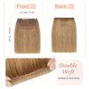 SEGO Clip in Short Hair Extensions 4 Inch 100% Human Hair Hairpiece Human Hair Toppers for Women With Thinning Hair Adding Hair Volume -1 Pcs 8g /Dark Blonde