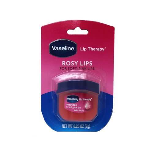 4 Vaseline Therapy Lip Balm Glowing 0.25 Oz Rosy Flavor Petroleum Jelly Mini Jar