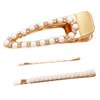 Rosemarie & Jubalee Women's Statement Crystal Simulated Pearl Hair Clip Rhinestone Bobby Pins Hair Accessories Alligator Clip 3 Piece Set