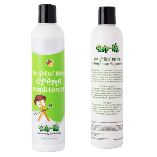 Snip-its No Yellin’ Melon Natural Kids Conditioner 10oz | Nourish and Restore Swimmers Hair - Kids Detangler for Smooth Hair Smells Great - Natural Conditioner Made in USA | Salon Quality Kid Friendly