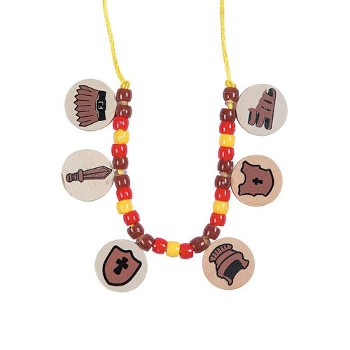 Fun Express Armor of God Necklace Craft Kit - Makes 12 - Religious, VBS and Sunday School Crafts for Kids - VBS Vacation Bible School Supplies/Décor