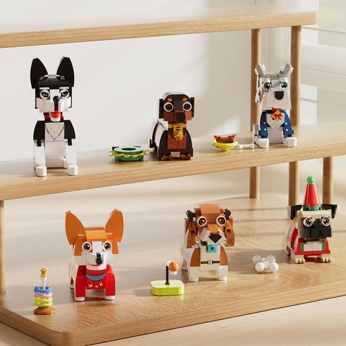 6pack Party Favors Mini Dogs Building- Compatible with Lego Set for Boys 8-14, Adorable Animals Building Sets, Party Favors Birthday Gift for Kids 8-12 (754PCS)