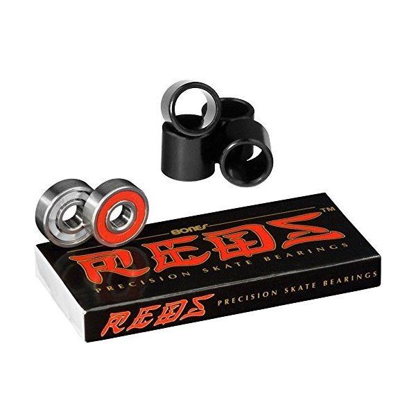 Bones Reds Skateboard Bearings + 4pcs Bearing Spacers