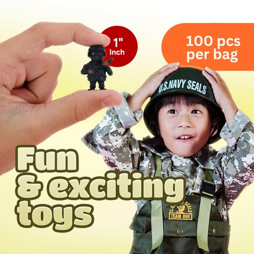 Entervending Army Men Action Figure - Small Soldiers Toys for Kids - 100 Pcs Army Soldier Toy Playset - Military Toys - Toy Army Men - Army Party Decorations - Bulk Toys