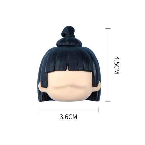 YMY Mini Size No Makeup Doll Head GSC 4cm Height Doll's Head Action Figure Doll Accessories（Black-Yule）