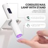 GAOY Cordless Nail Lamp with Stand, Handheld UV Light with LCD Display for Gel Nails, Rechargeable USB Nail Dryer for Fast Curing