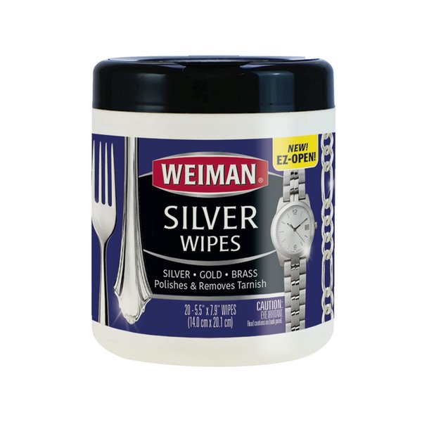 Weiman Jewelry Polish Cleaner, Tarnish Remover Wipes - 20 Count - Use on Silver Jewelry Antique Silver Gold Brass Copper and Aluminum