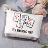 BDPWSS Mahjong Makeup Bag Mahjong Lover Gift Mahjong Board Game Storage Bag It's Mahjong Time Mahjong Gifts For Women Mahjong Player Gifts (mahjong time)