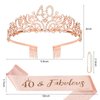 Semato 40th Birthday Decorations - 40th Birthday Tiara and 40th Birthday Sash Glitter Kit 40th Birthday Gifts Women Tiara Happy 40th Birthday Tiara 40th Birthday Party Supplies and Favors