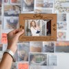 Wood Picture Frame with Wood Stand, Footprint Photo Frame Tabletop Display - Baby, Shelf Desk Decor Gift for Pregnant Mom New Dad Mother-to-be, Home Decor Supplies, Fits 4x6" Horizontal -27