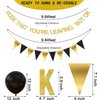 ADULLPONY Rude That You're Leaving But OK Banner Going Away Party Decorations Funny Farewell Party Decorations Set with Black and Gold Glitter Perfect for Office Coworker Goodbye Party Decorations…