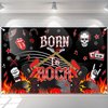 Avezano Born to Rock Banner 1950's Rock and Roll Birthday Party Decorations Born to Rock Music Theme Birthday Party Decorations Supplies 70.8 x 43.3 Inch